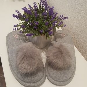 VS grey pom pom slippers